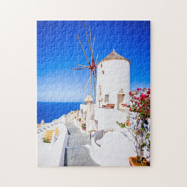 Puzzle Santorini Grekland Pussel (Vertikal)