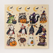 PUZZLE Söta Halloween-djur