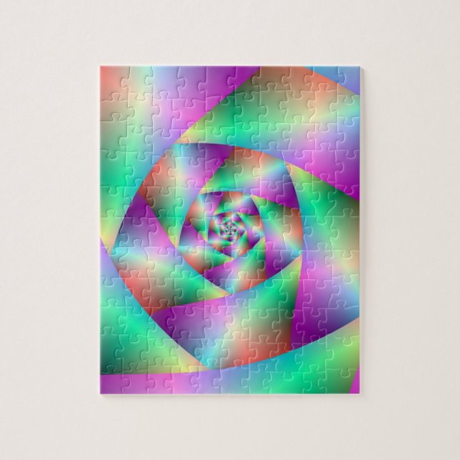 Puzzle Spiral i Turkos och Rosa Pussel (Vertikal)