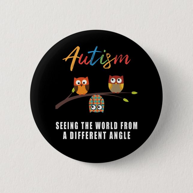 Puzzle Uggla Autism Awareness Autistic Kid Knapp (Framsida)