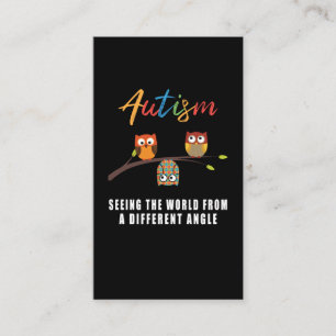 Puzzle Uggla Autism Awareness Autistic Kid Visitkort