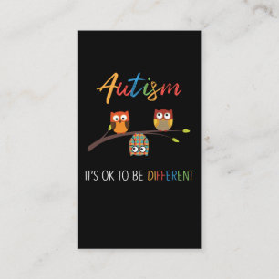 Puzzle Uggla Cute Autism Awareness Autistic Kid Visitkort