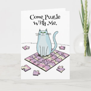 Puzzle valentine Jigsåg Cat puzzlers Kort