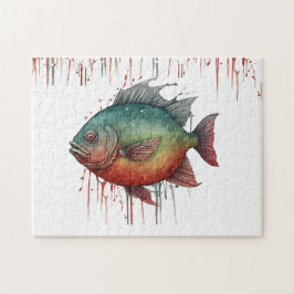 Puzzle - Vattenfärgsserie: Piranha Pussel