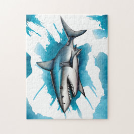 Puzzle - Vattenfärgsserie: Shark Pussel