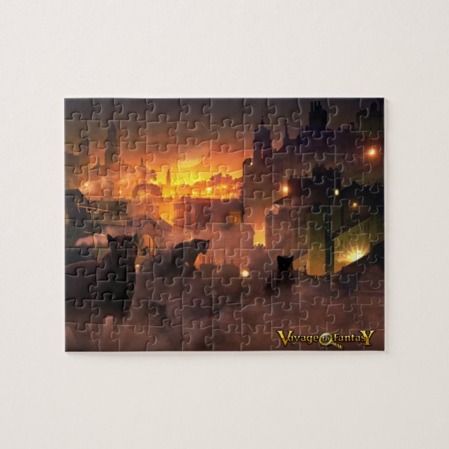 Puzzle Voyage to Fantasy - Felines Pussel (Horisontell)