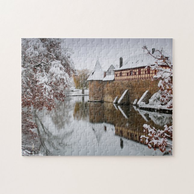 Puzzle Winter in Germany, Weissenburg in Bay. Pussel (Horisontell)