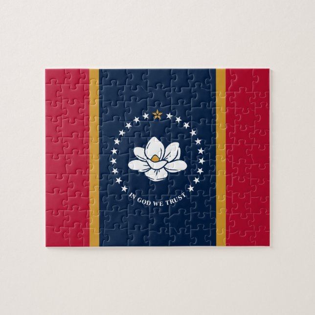 Puzzle with Flag of Mississippi State, USA Pussel (Horisontell)