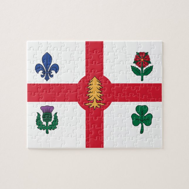 Puzzle with Flag of Montreal, Canada Pussel (Horisontell)