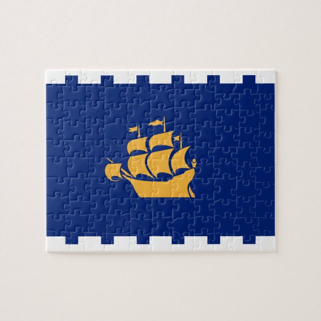 Puzzle with Flag of Quebec City, Canada Pussel (Horisontell)