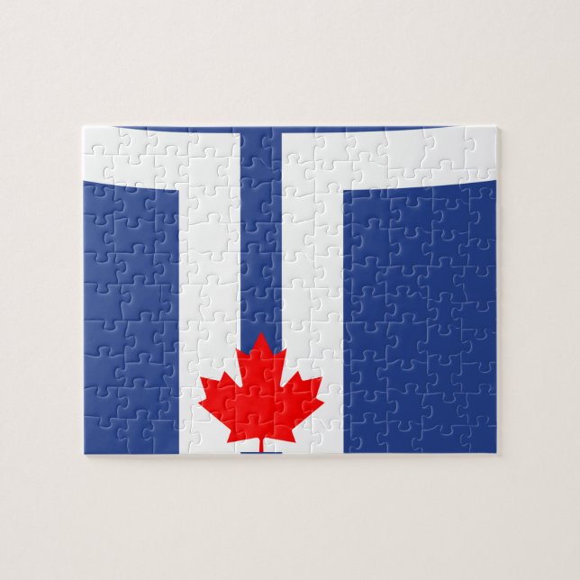 Puzzle with Flag of Toronto, Ontario Pussel (Horisontell)