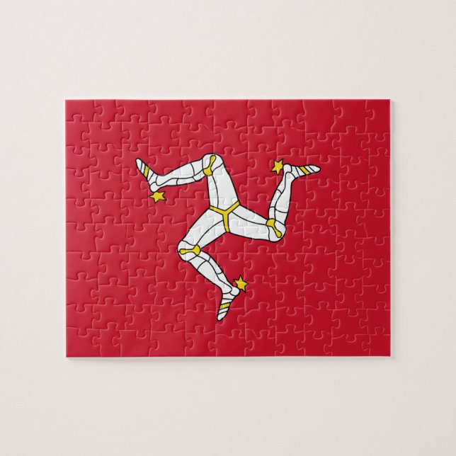 Puzzle with Isle of Man Flagga, Förenade kungarike Pussel (Horisontell)