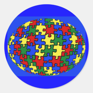 Puzzle World Sticker Runt Klistermärke