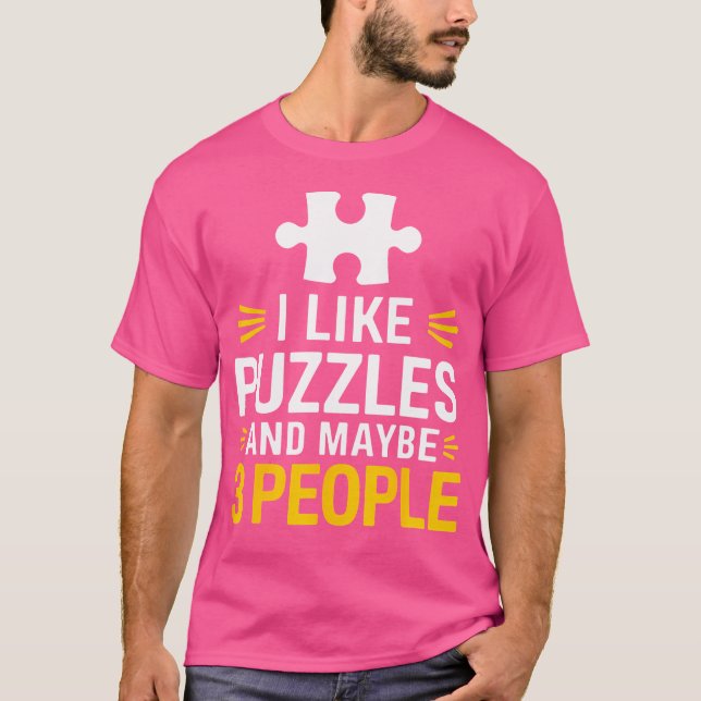 Puzzler Pussel Roliga Pussel T Shirt (Framsida)