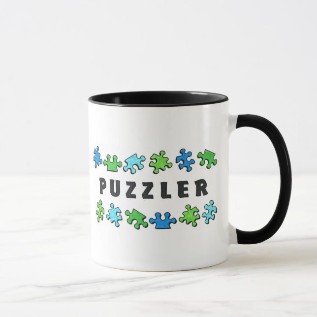 Puzzleren med pussel lappar mugg (Höger)