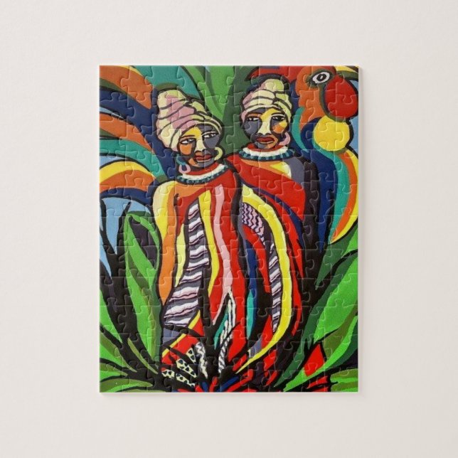 Puzzles African Women Parrots Pussel (Vertikal)