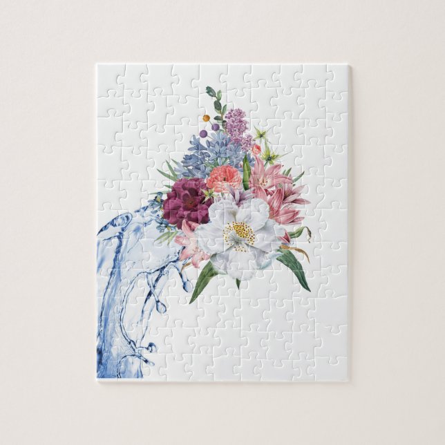 Puzzles Blommigt White Flowers Pussel (Vertikal)
