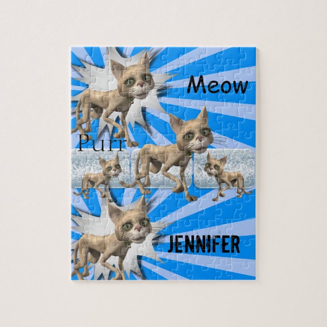 Puzzles Blue Cats Kittens Pussel (Vertikal)