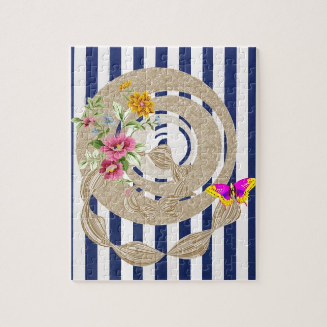 Puzzles Butterfly Blommigt Rand Pussel (Vertikal)