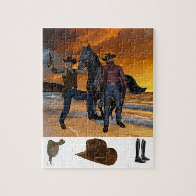 Puzzles Cowboys Horse Saddle Pussel (Vertikal)