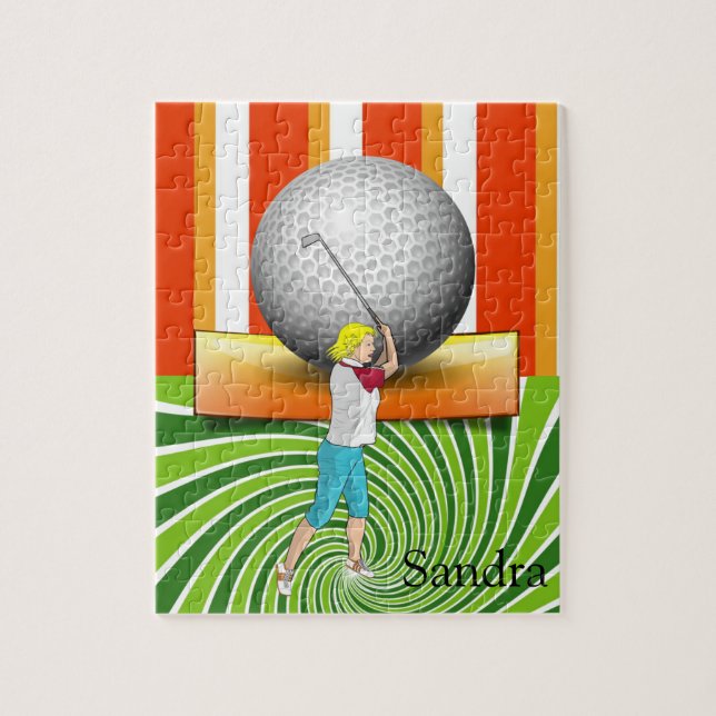 Puzzles Golfer Golf Blommigt Golf Bollar Pussel (Vertikal)