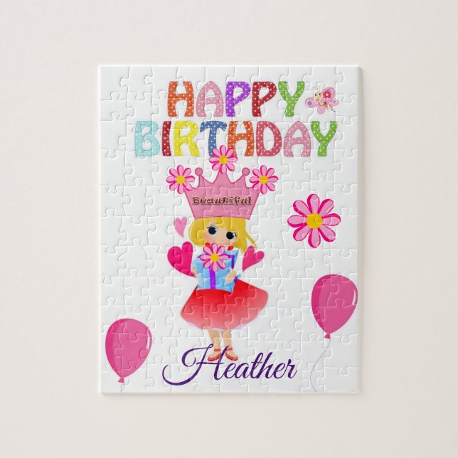 Puzzles Grattis på födelsedagen Beval Blommigt Pussel (Vertikal)