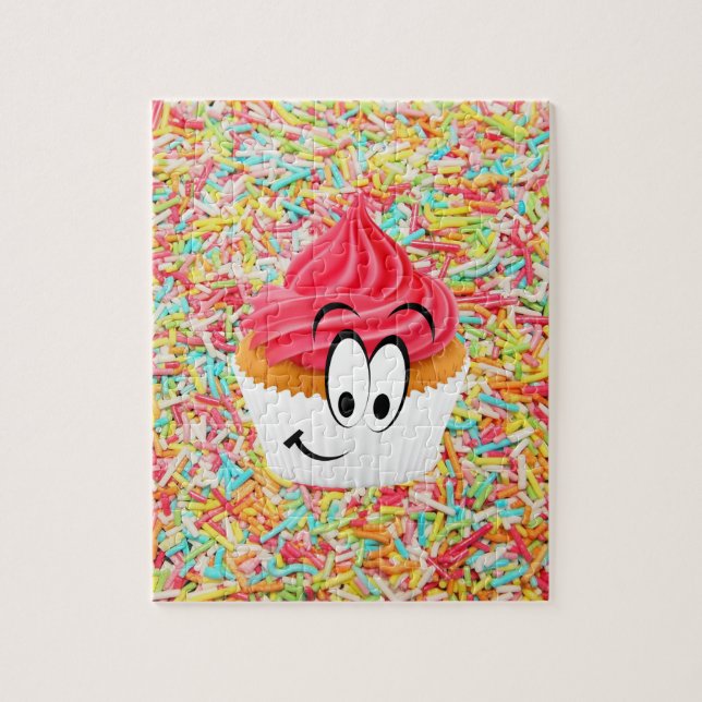 Puzzles Grattis på födelsedagen Cuptårta Sprinkles Pussel (Vertikal)