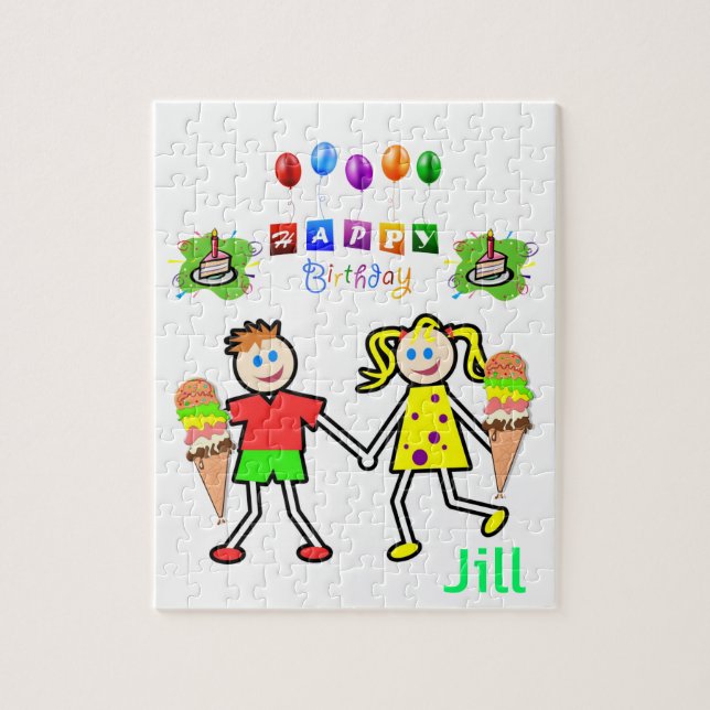 Puzzles Grattis på födelsedagen Ice Cream Pussel (Vertikal)