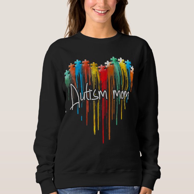 Puzzles Heart Kärlek Autism Awareness Teacher Para T Shirt (Framsida)