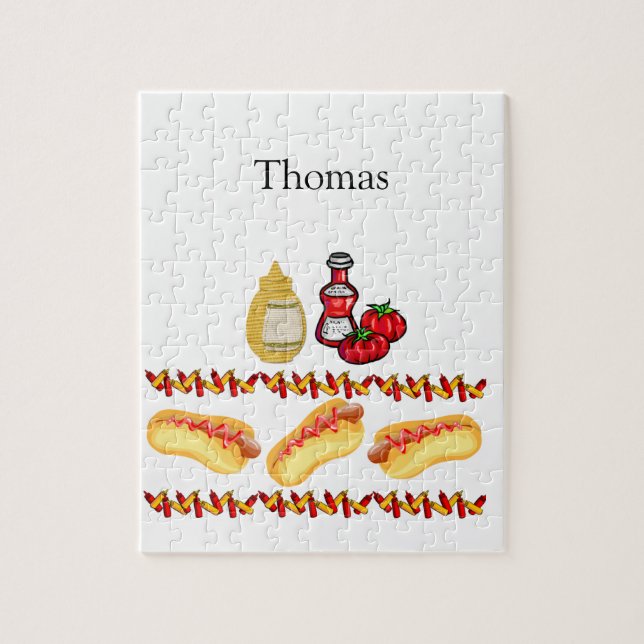 Puzzles Hotdog Ketchup Mustard Food Pussel (Vertikal)