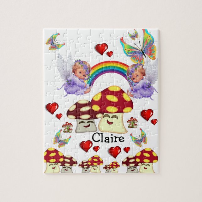 Puzzles Mushroom, Änglar, Rainbows Butterfly Pussel (Vertikal)