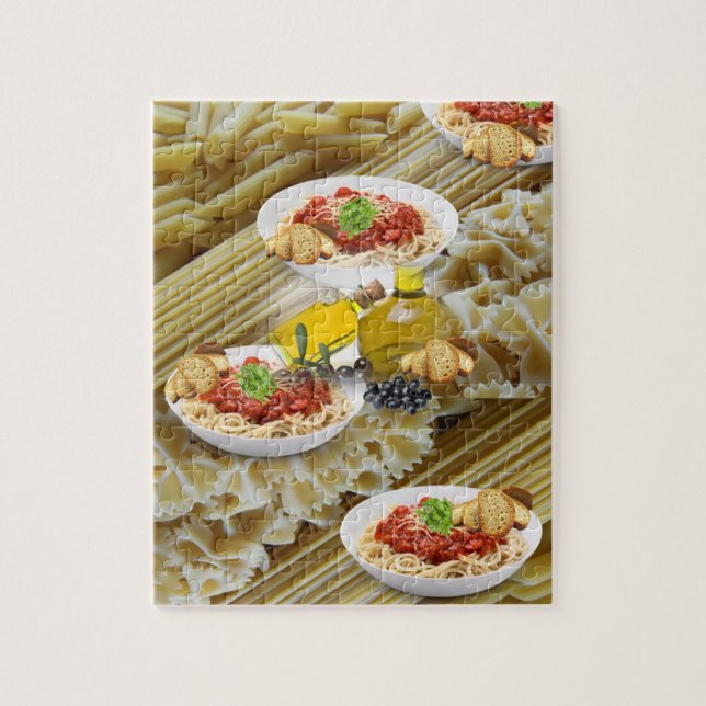 Puzzles Pasta Bread Olive Oil Olivlies Pussel (Vertikal)