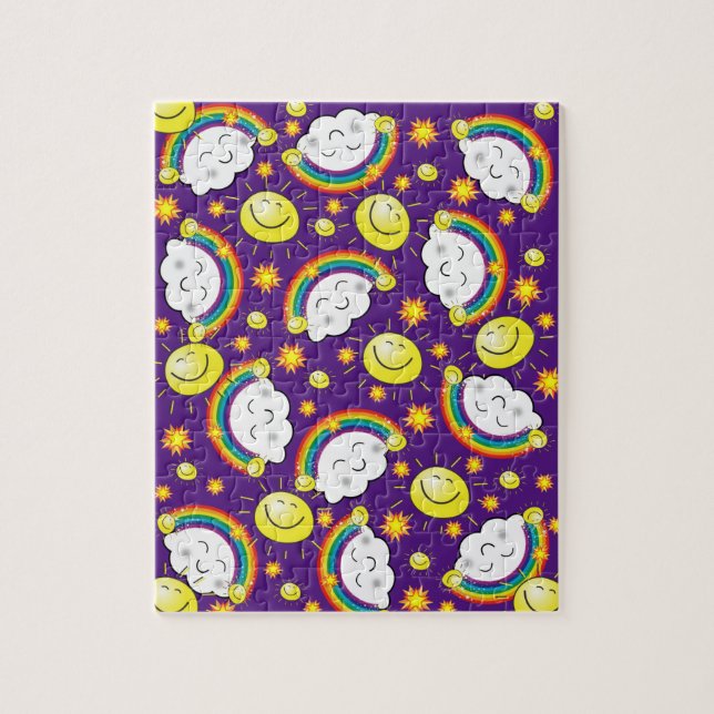 Puzzles Rainbows Clouds Sol Stars Pussel (Vertikal)