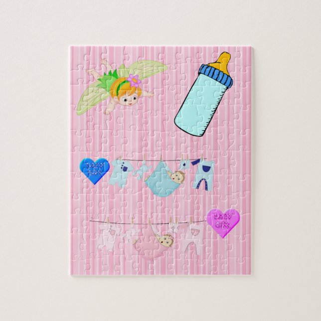 Puzzles Rand Flicka Rosa Pussel (Vertikal)