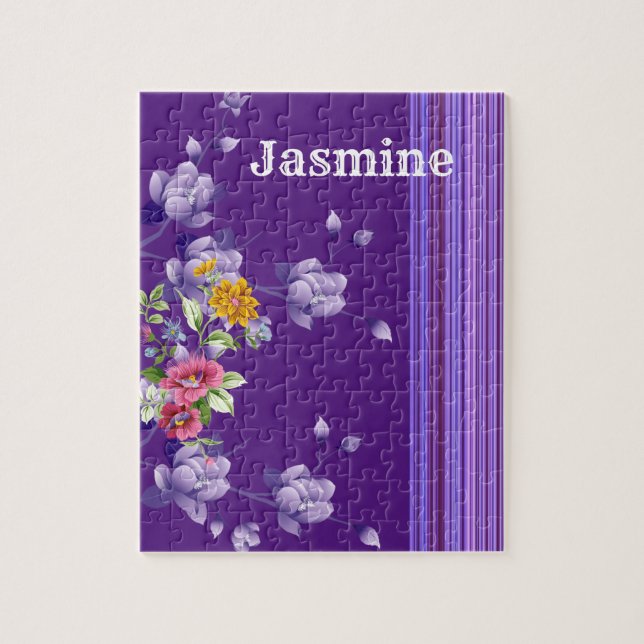 Puzzles Rand Lila Blommigt Pussel (Vertikal)