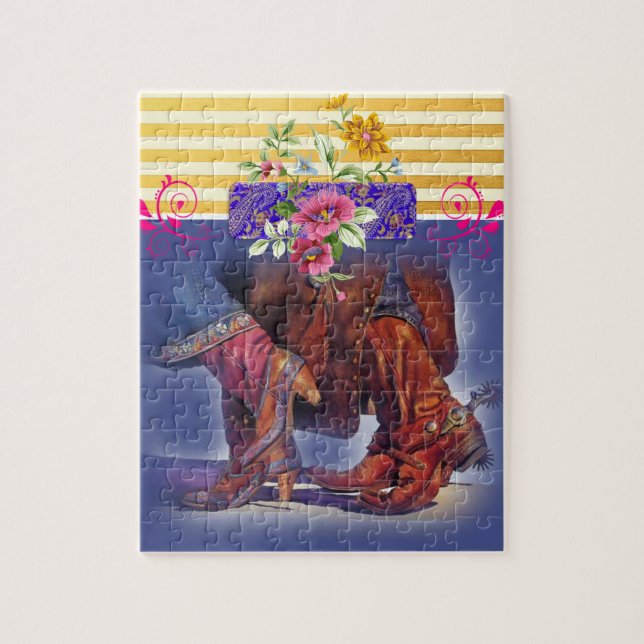 Puzzles Rand Line Dancing Cowboy Pussel (Vertikal)