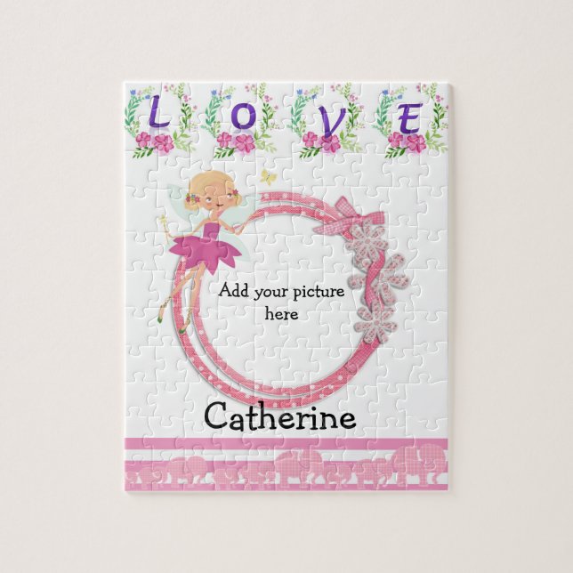 Puzzles Rosa Fairy Kärlek Blommigt Pussel (Vertikal)