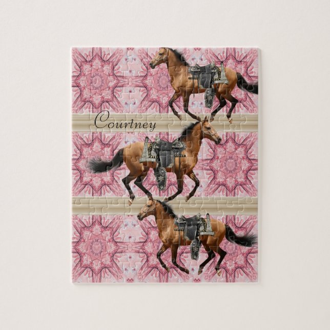 Puzzles Rosa Horses Pussel (Vertikal)