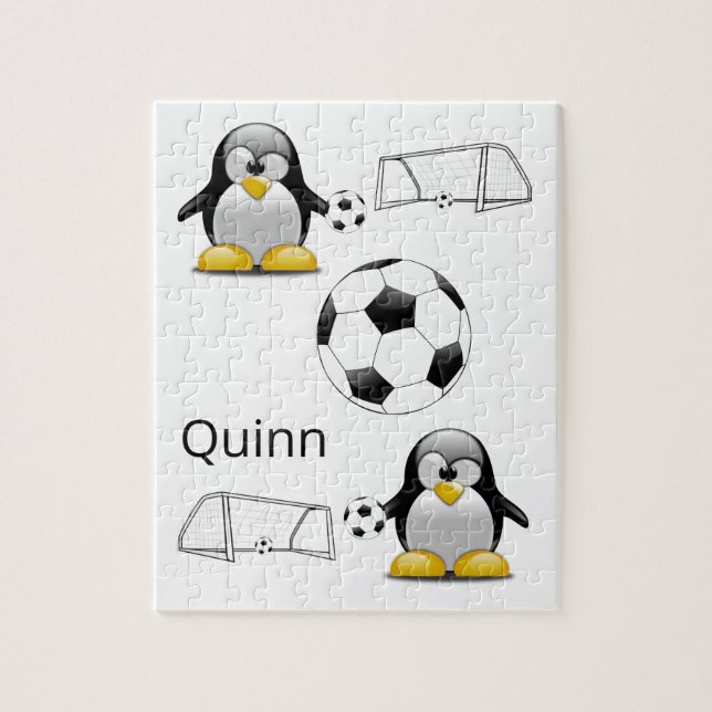 Puzzles White and Black Penguins Soccer Pussel (Vertikal)
