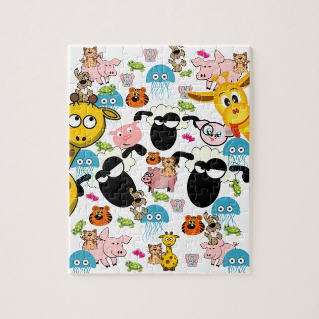 Puzzles Zoo Animals Grisar Giraffe Pussel (Vertikal)