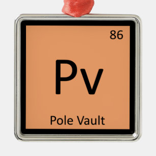 Pv - Stavhopp Friidrott Kemiskt Symbol Julgransprydnad Metall