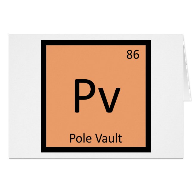 Pv - Stavhopp Friidrott Kemisymbol Hälsningskort (Framsidan Horizontal)