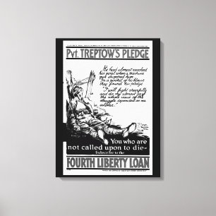 Pvt. Treptows löfte. "Jag kommer att bekämpa_Krig- Canvastryck