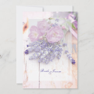 PWild Ro & Lavender Summer Flower Save Datum Spara Datumet