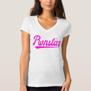 Pwnstar™ Shock rosa Baseball Swash 2-Logotyp T Shirt