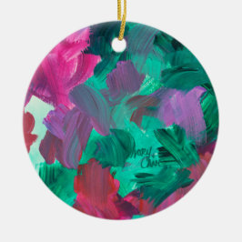 PWW Touch of Jewel Tones Grönt and Rosa Julgransprydnad Keramik