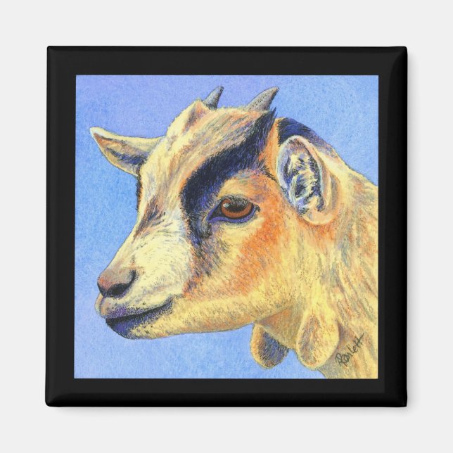 Pygmy Goat Magnet - "Sunny Goat" (Framsidan)