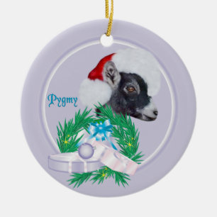 Pygmy Goat Santa Wandeans Helgdag Ornament