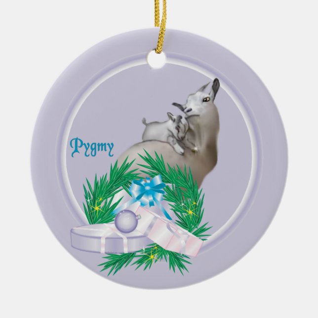 Pygmy Goat Wandeans Helgdag Ornament (Framsidan)