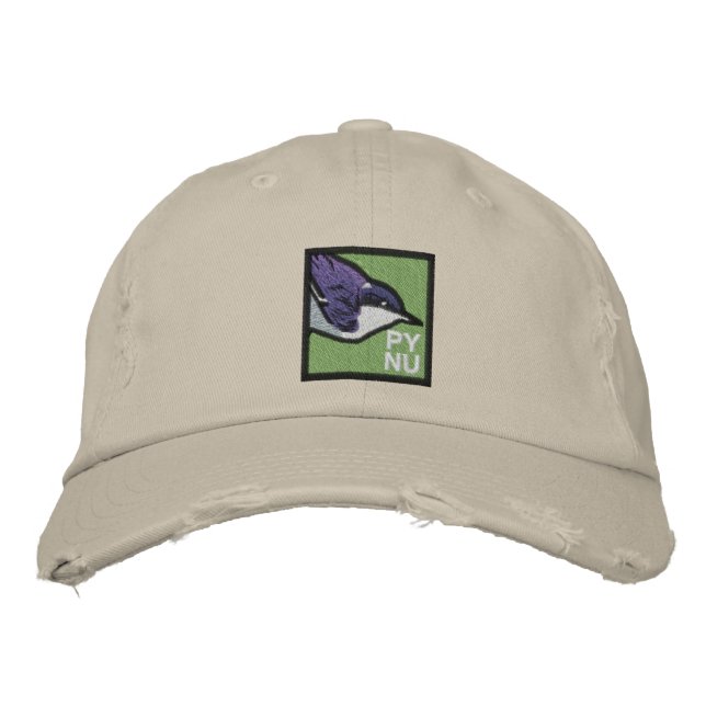Pygmy Nuthatch Embroized Hat 2 Broderad Keps (Framsida)